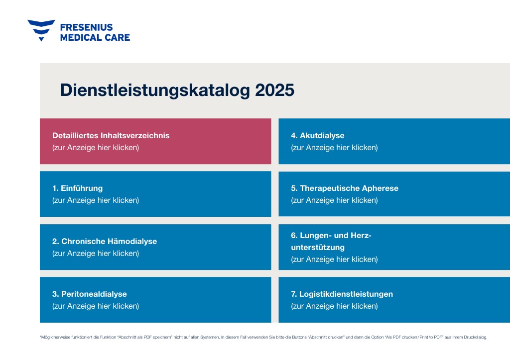 Der Gesamtdienstleistungskatalog der Fresenius Medical Care GmbH