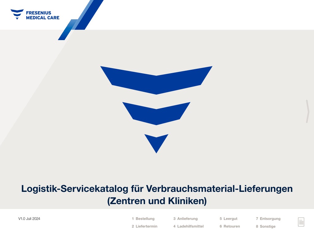 Logistik Servicekatalog für Zentren und Kliniken