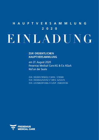 Einladung zur Hauptversammlung 2020 inkl. der Regelungen zur Vergütung des Aufsichtsrats