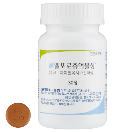 벨포로는 혈액투석 또는 복막투석을 받고 있는 만성신장질환 환자의 혈청 인 조절을 위한 인 결합제입니다.