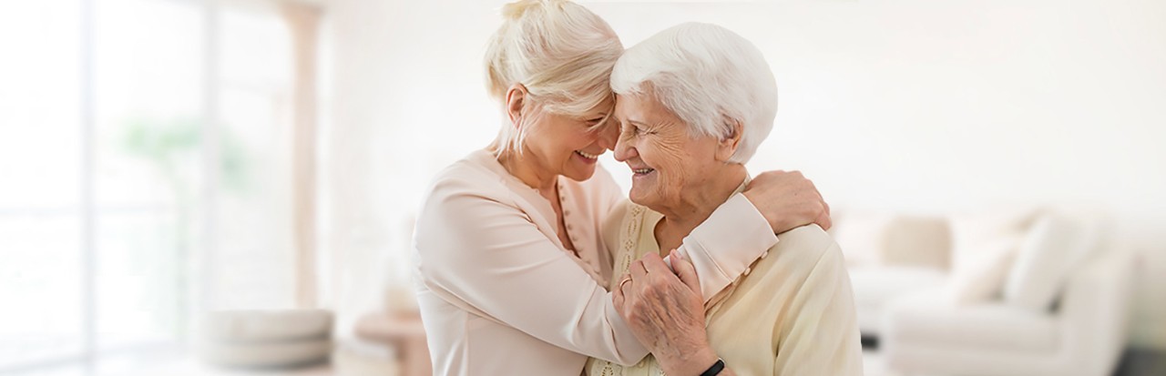 Senior woman spending quality time with her daughter