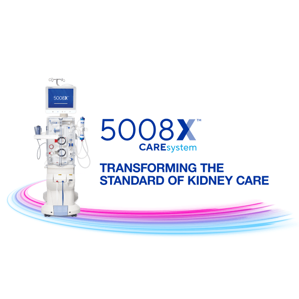 Image of the 5008X CAREsystem and copy that states how it transforms the standard of kidney care