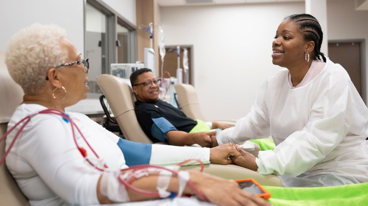 dialysis patients and nurse