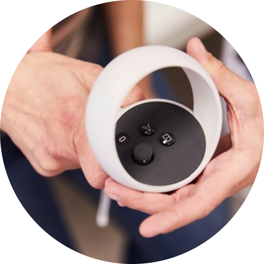 Trainer explains the control button