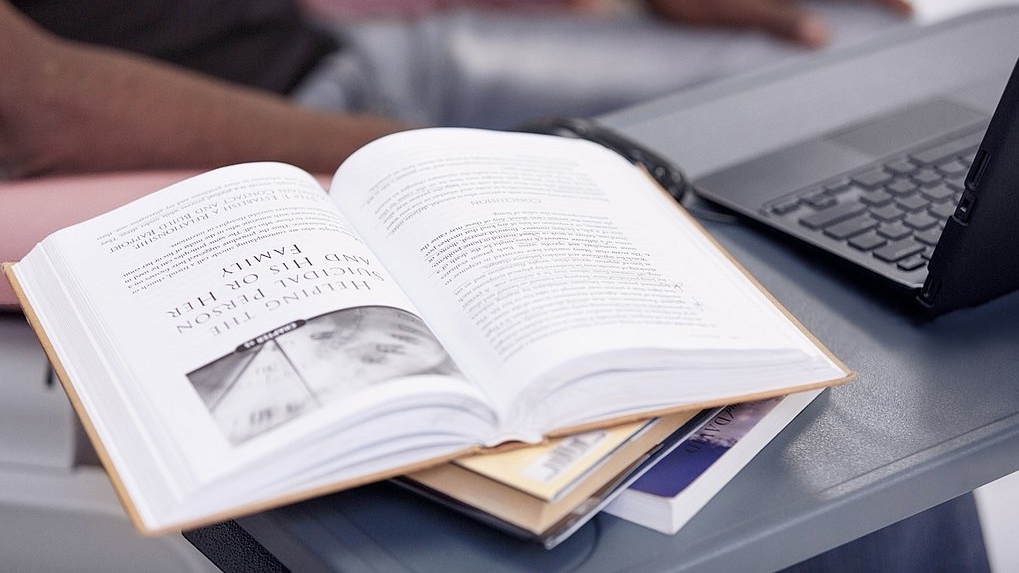 Always with his books 